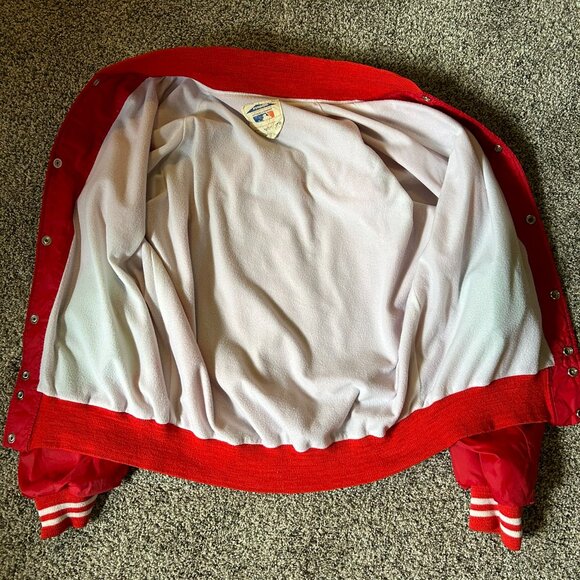 Rare VTG PYRAMID Cincinnati Reds MLB Baseball Full Zip Jacket 70s 80s Red - Picture 7 of 7
